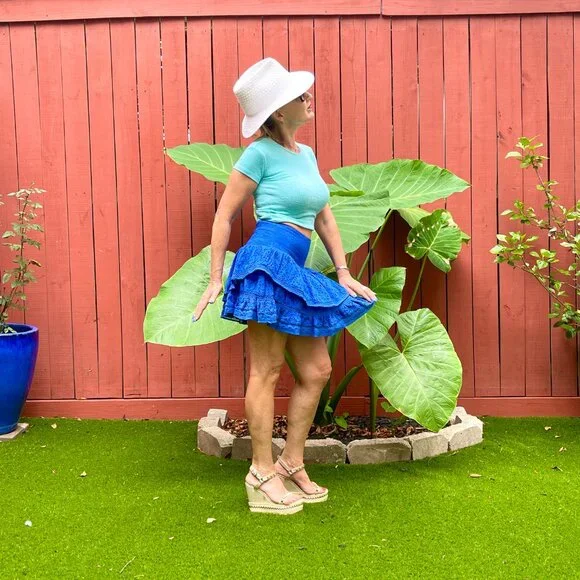 NWT $225 Ramy Brook Umbra smocked eyelet miniskirt XXS - Picture 7 of 10